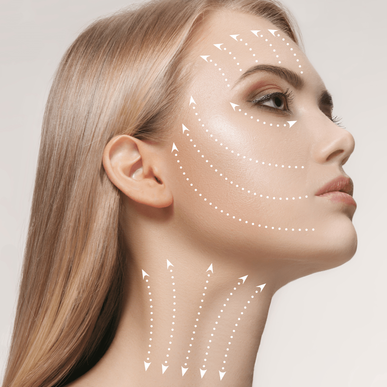 Threading Arrow Indication on Face Sides of Face & Chin