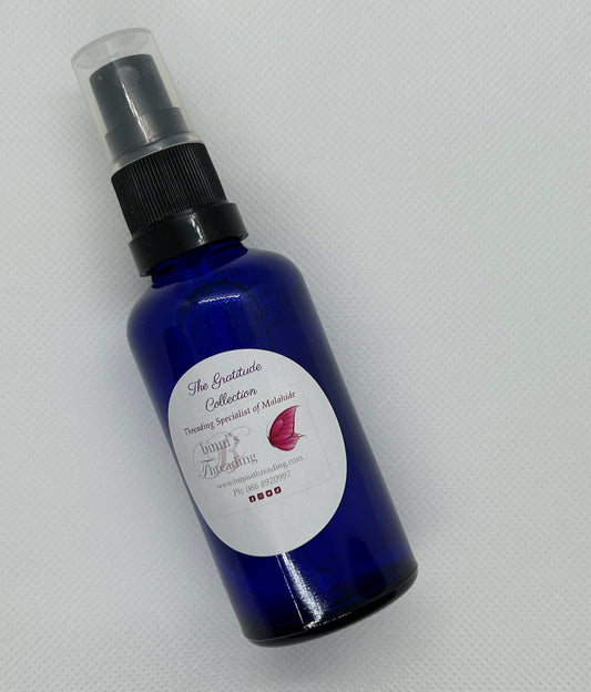 Grateful. Smell the Roses Luxury Face Spray Bottle Lying Down 